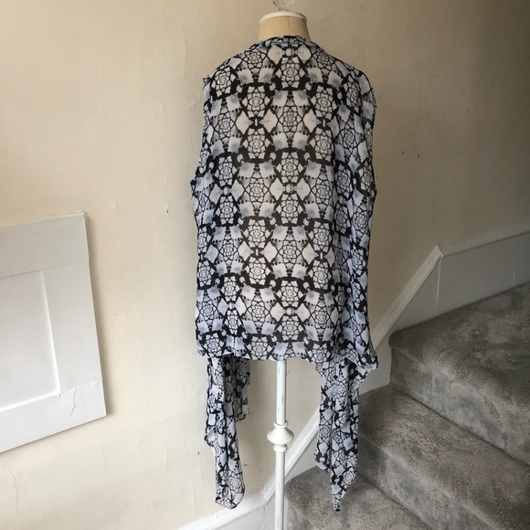 Nicole Miller Artelier La Plage Shibori Burst Viscose GGT Kimono Vest Coverup OS - Picture 6 of 8